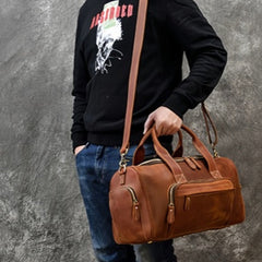 Large Leather Duffle Bag Vintage Leather Duffle Bag for Men 16L Mens Leather Weekend Bag