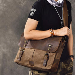 Waxed Canvas Leather Mens 14