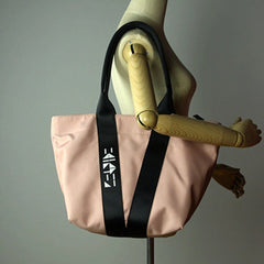 Pink Womens Nylon Shopper Tote Womens Nylon Shoulder Tote Pink Nylon Handbag Purse for Ladies