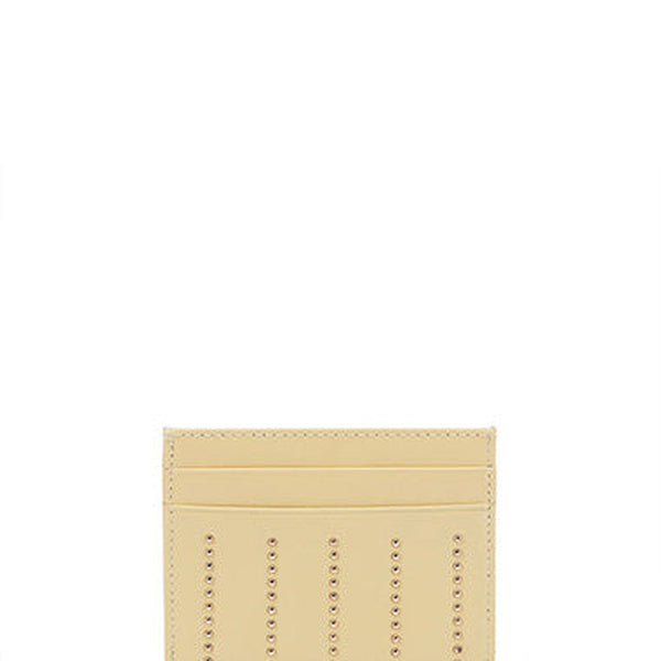 Cute Women Yellow Sheepskin Card Holder Slim Card Wallet Card Holder with Rivets Credit Card Holder For Women