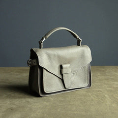 Cute Gray Mini Leather Womens Satchel Handbag Small Satchel Shoulder Bag Small Satchel Bag for Women