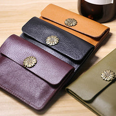 Cute Women Leather Mini Card Wallet Sunflower Coin Wallets Slim Change Wallets For Women