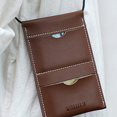 Cute Coffee LEATHER Phone Purse WOMEN SHOULDER BAG Slim Phone Crossbody Purse FOR WOMEN