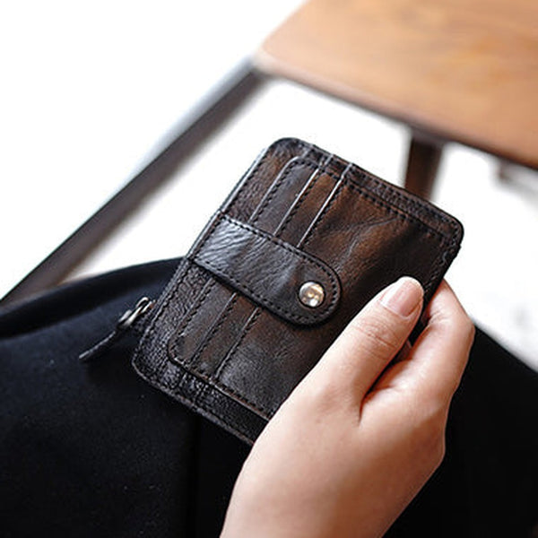 Slim Womens Brown Leather Card Holders Wallet Card Wallet Card Holders for Ladies