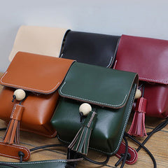 Cute LEATHER Small Side Bag Handmade WOMEN Phone Crossbody BAG Purse FOR WOMEN