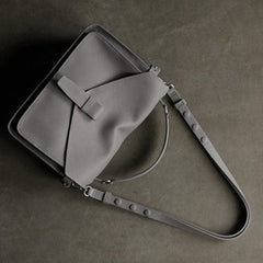 Cute Dark Gray Leather Womens Satchel Handbag Satchel Shoulder Bag Mini Satchel Bag for Women