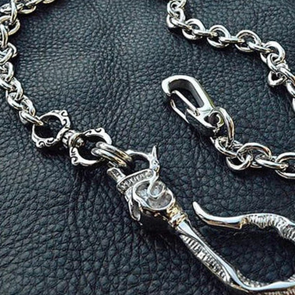 Cool Men's Stainless Steel Silver Pants Chain Biker Wallet Chain Key Chain Belt Chain For Men