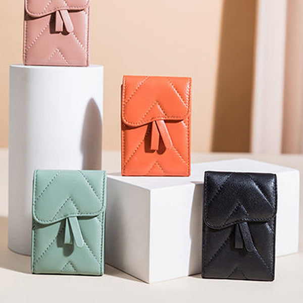 Small Women Leather Card Holder Small Card Wallet Sheepskin Card Holder Credit Card Holder For Women