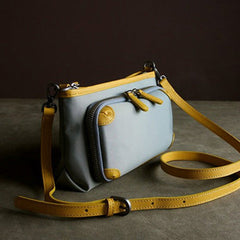 Stylish Womens Light Gray&Yellow NYLON Crossbody Wallet Purse Shoulder Wallet Bag Purse for Ladies