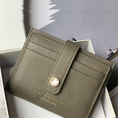 Cute Women Olive Green Sheepskin Card Holder Slim Card Wallet Olive Green Small Card Holder Credit Card Holder For Women