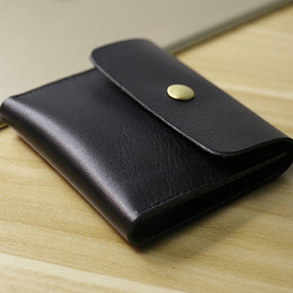 Cute Women Black Leather Card Wallet Coin Wallets Mini Change Wallets For Women