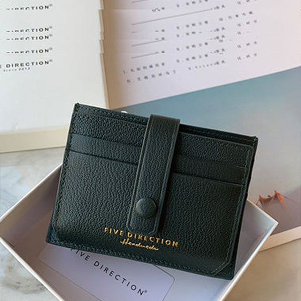 Cute Women Dark Green Leather Card Holder Slim Card Wallet Dark Green Small Card Holder Credit Card Holder For Women
