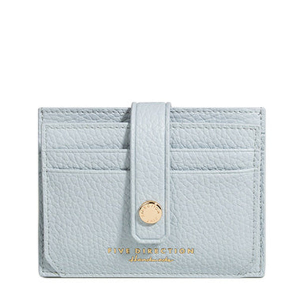 Cute Women White Blue Vegan Leather Small Card Holder Card Wallet Slim Card Holder Credit Card Holder For Women