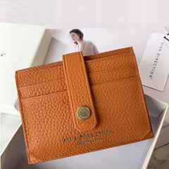 Cute Women Orange Leather Small Card Holders Card Wallet Slim Card Holder Credit Card Holder For Women