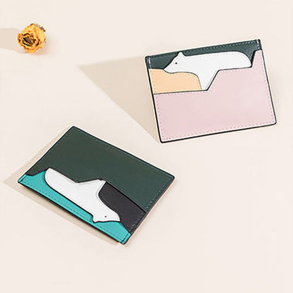 Cutest Women Leather Card Holder Polar Bear Card Wallet Card Holder Polar Bear Credit Card Holder For Women