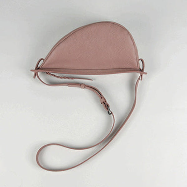 Cute Pink Leather Womens Sling Bag Shoulder Bag Crossbody Saddle Bag for Women