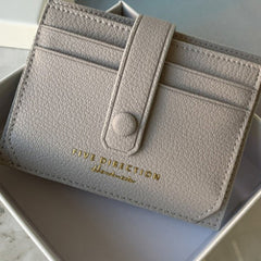 Cute Women Gray Vegan Leather Small Card Holder Card Wallets Slim Card Holders Credit Card Holder For Women
