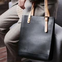 Handmade Black Leather Tote Bags for Women Black Leather Work Tote Bag Tote Leather Bags