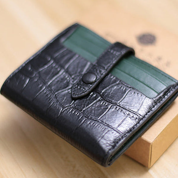 Black&Green Cute Women Leather Slim Wallet Card Wallet Mini Billfold Wallets Slim Brown Card Holder Wallets For Women