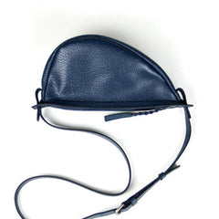 Cute Blue Leather Womens Sling Bag Shoulder Bag Crossbody Saddle Bag for Women