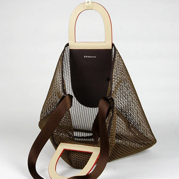 Womens Coffee Net Polyester Leather Tote Handbag Purse Polyester Tote Shoulder Bag Purse for Ladies