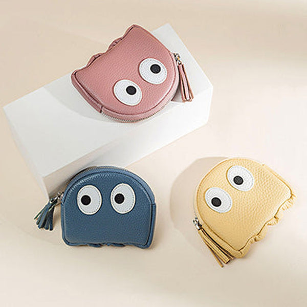 Cutest Women Leather Pac-Man Coin Wallet Small Keychain with Wallet Change Wallet For Women