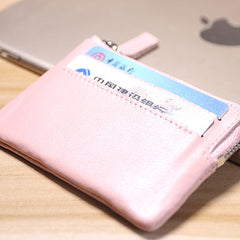 Cute Women Pink Leather Mini Card Wallet Coin Wallets Slim Change Wallets For Women
