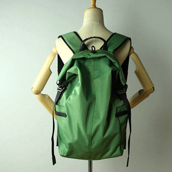 Womens Nylon Large Backpack Purse Bright Green Nylon Travel Backpack School Rucksack for Ladies