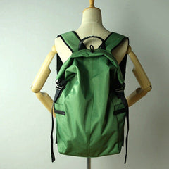 Womens Nylon Large Backpack Purse Bright Green Nylon Travel Backpack School Rucksack for Ladies