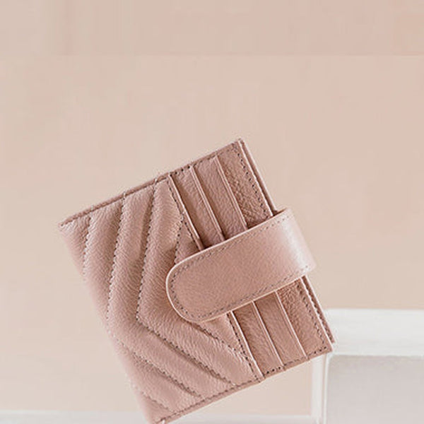 Cute Women Light Pink Leather Card Holder Small Card Wallet Card Holder Small Wallet Credit Card Holder For Women