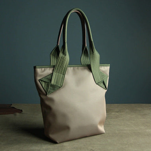 Womens Khaki Nylon Shoulder Tote Bags Best Khaki Nylon Tote Handbag Shopper Bags Purse for Ladies