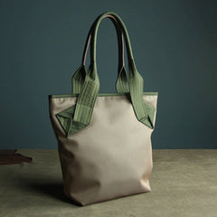 Womens Khaki Nylon Shoulder Tote Bags Best Khaki Nylon Tote Handbag Shopper Bags Purse for Ladies