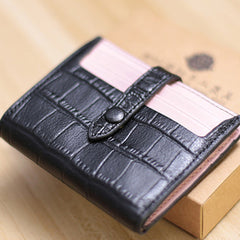 Black&Pink Cute Women Leather Slim Wallet Card Wallet Mini Billfold Wallets Slim Pink Card Holder Wallets For Women