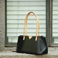 Handmade Vintage Womens Black Leather Handbags Unique Leather Womens Shoulder Purse