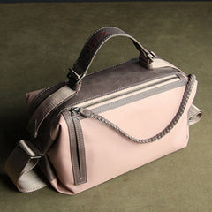 Cute Womens Pink NYLON Handbag Purse Cube NYLON Shoulder Bag Crossbody Purse for Ladies