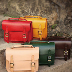 Handmade Womens Leather Satchel Shoulder Bag Cambridge Structured Satchel Handbag Purse for Men