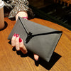 Cute Womens Gray Leather Envelope Wallet Slim Clutch Purse Checkbook Long Wallet for Women