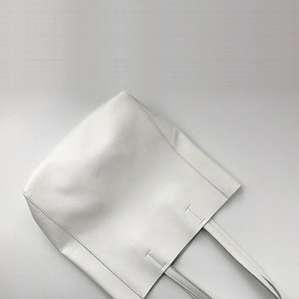 Fashion Womens White Leather Vertical Tote Bags White Shoulder Tote Bags White Handbags Tote For Women