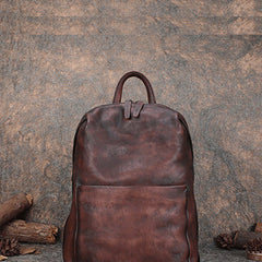 Best Minimalist Coffee Leather Rucksack Womens Vintage School Backpacks Leather Backpack Purse