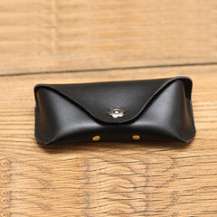 Handmade LEATHER Womens Sunglasses Box Case Black Glasses Holder For Men