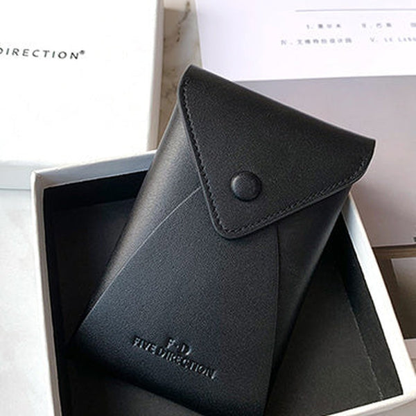 Cute Women Black Leather Slim Key Wallet Keychain with Wallet Coin Change Wallet For Women
