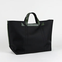 Black Womens Nylon Handbag Totes Black Womens Nylon Leather Shoulder Tote Purse for Ladies