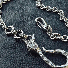 Solid Stainless Steel Cool Punk Rock Skull Wallet Chains Biker Wallet Chain Trucker Wallet Chain for Men