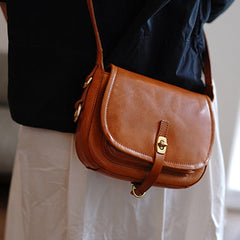 Vintage Brown Womens Shoulder Bag Crossbody Saddle Bag Crossbody Purse for Ladies