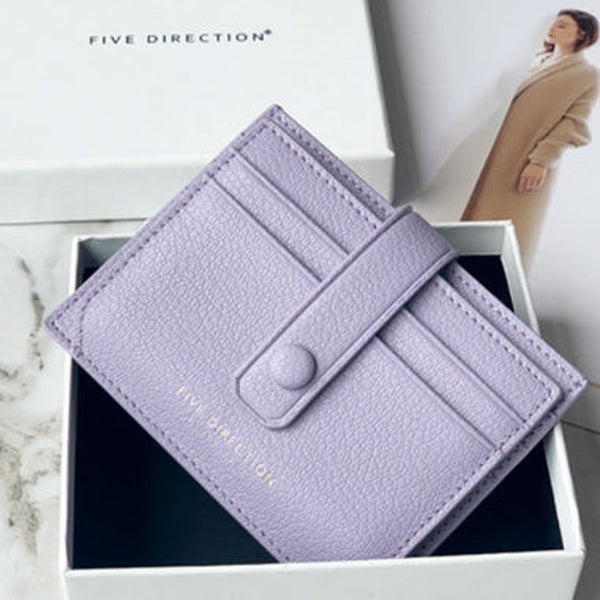 Cute Women Purple Vegan Leather Small Card Holder Card Wallets Slim Card Holders Credit Card Holder For Women