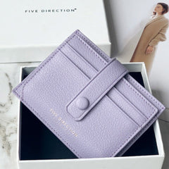 Cute Women Purple Vegan Leather Small Card Holder Card Wallets Slim Card Holders Credit Card Holder For Women