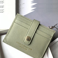 Cute Women Mocha Green Sheepskin Card Holder Slim Card Wallet Mocha Green Small Card Holder Credit Card Holder For Women