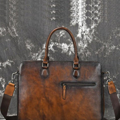 Top Black Leather Men's Professional Briefcase 14‘’ Laptop Best Handbag Business Bag For Men