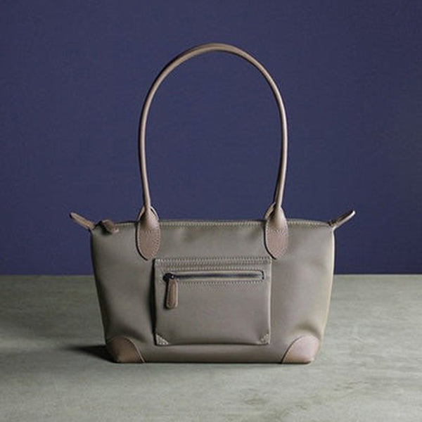 Womens Khaki Nylon Shoulder Tote Small Khaki Nylon Handbag Purse for Ladies