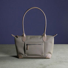 Womens Khaki Nylon Shoulder Tote Small Khaki Nylon Handbag Purse for Ladies